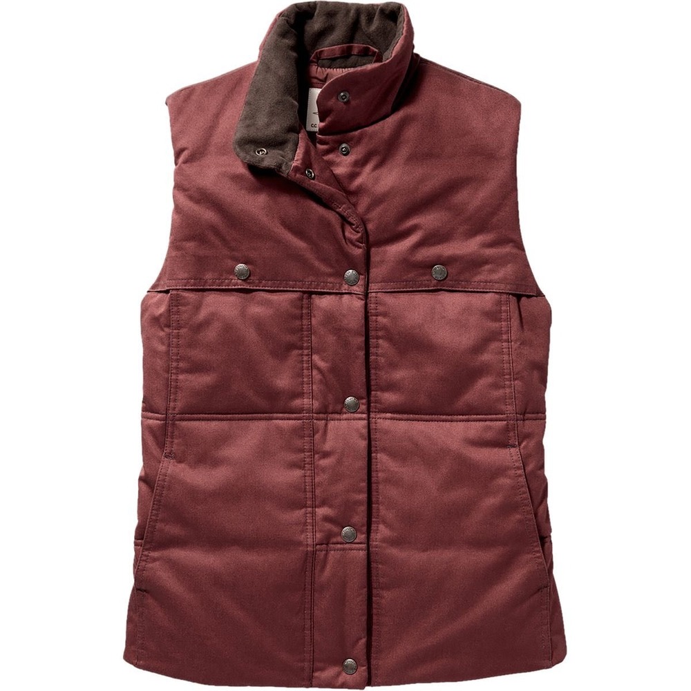 Filson Vest Womens Small Red T Snap Westward Quilted Cotton Lined Puffer Coat
